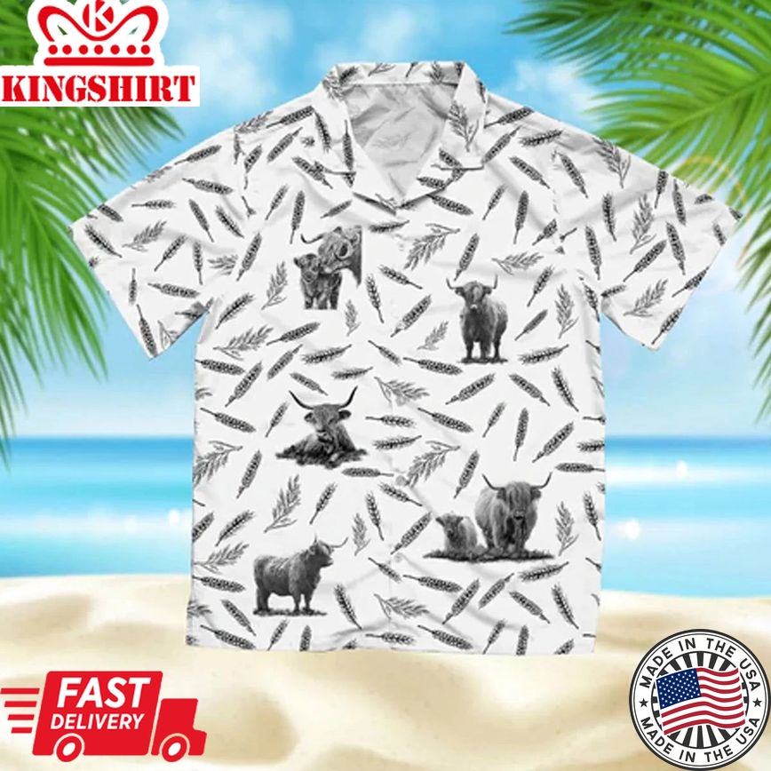 Highland Cattle Pattern - Farm Hawaiian Shirt, Summer Hawaiian Shirts For Men And Women Aloha Beach Shirt