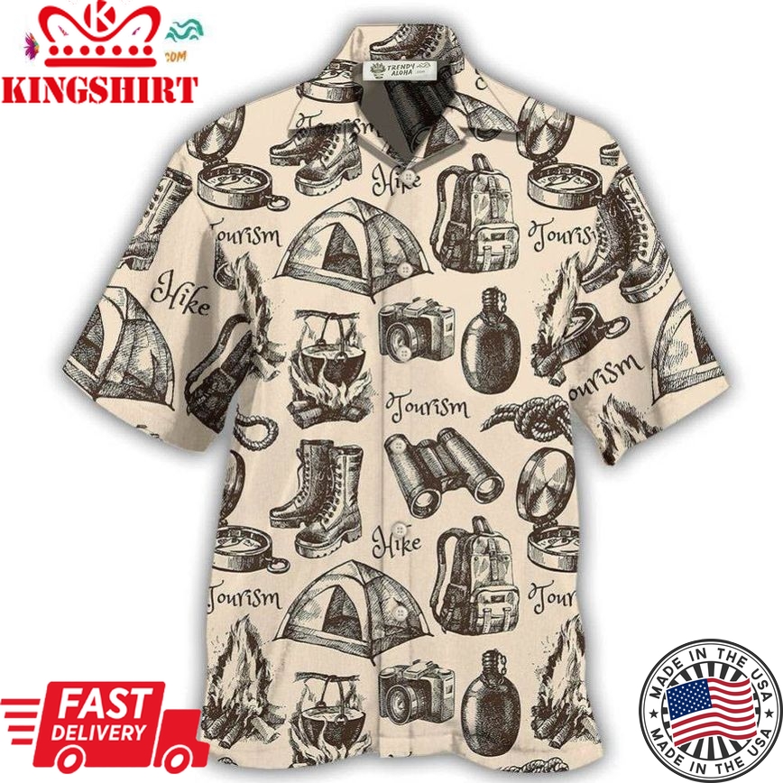 Hiking Gear Vintage Tourism Hawaiian Shirt