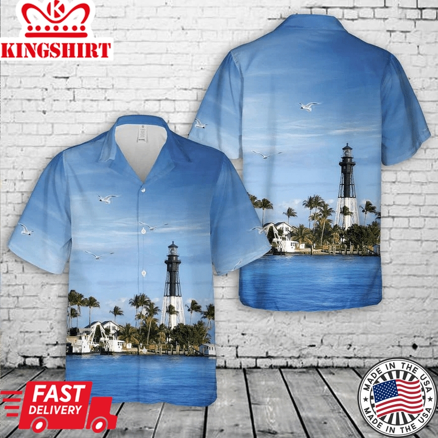 Hillsboro Inlet Florida Lighthouse Trendy Hawaiian Shirt