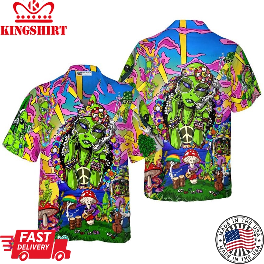 Hippie Alien Hawaiian Shirt