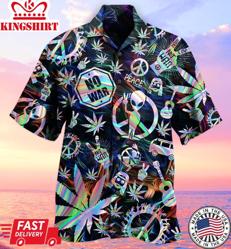 Hippie Alien Peace Life Hawaiian Shirt