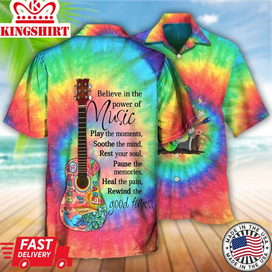 Hippie Believe In The Power Of Music Hippie Gnome Hawaiian Shirt