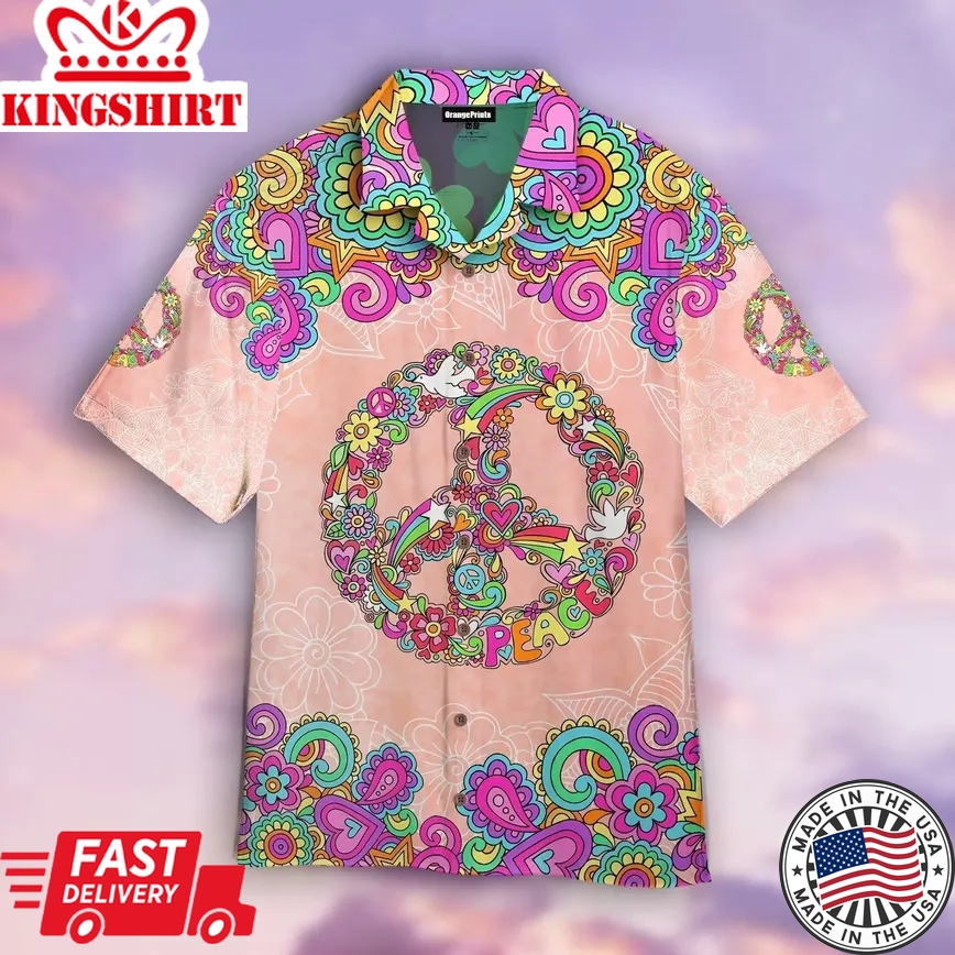 Hippie Boho Floral Trendy Hawaiian Shirt For