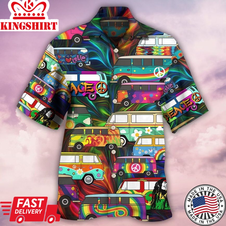 Hippie Bus Colorful Style Hawaiian Shirt