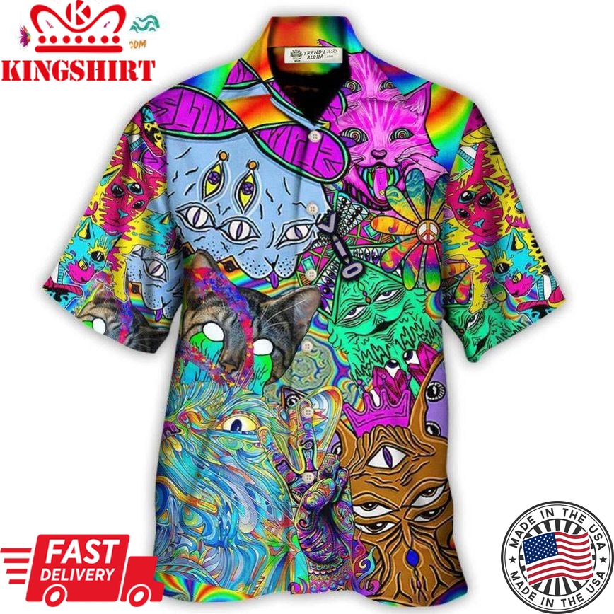 Hippie Cat Break My Mind Hawaiian Shirt