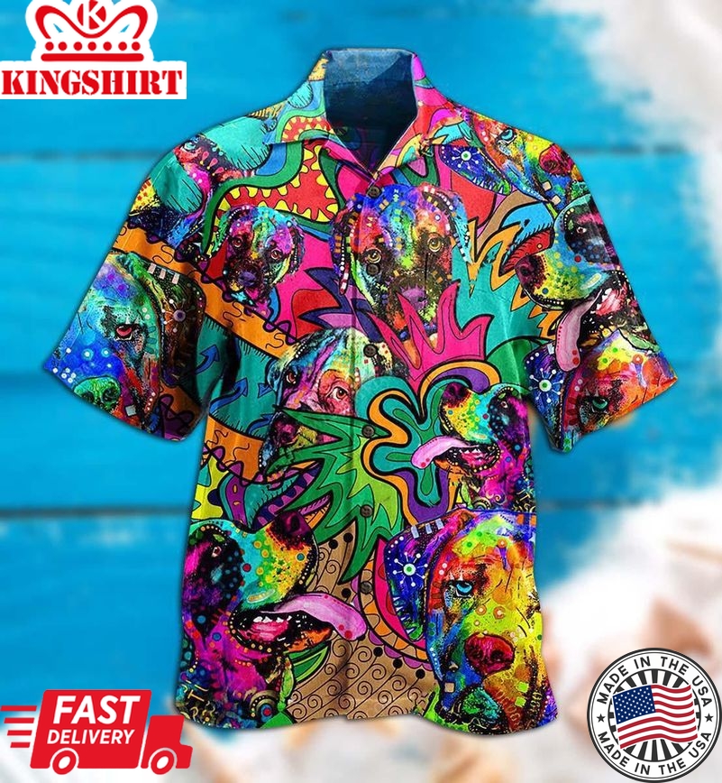 Hippie Dogs Colorfull Style Hawaiian Shirt