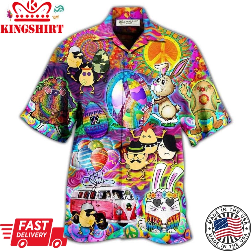 Hippie Easter Peace Life Color Funny Party Hawaiian Shirt