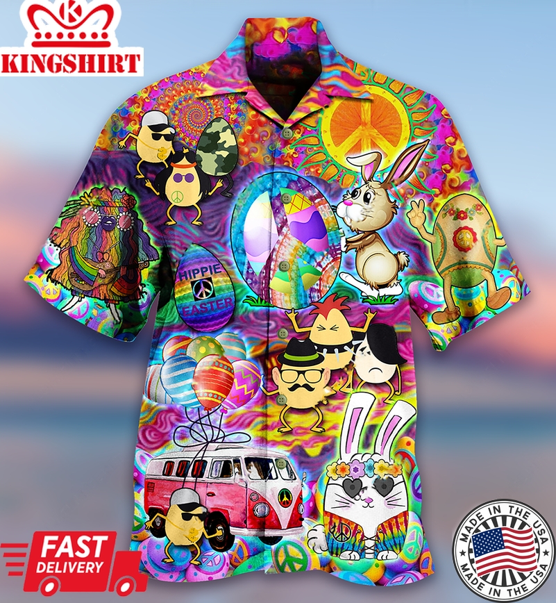 Hippie Easter Peace Life Color Funny Party Hawaiian Shirt