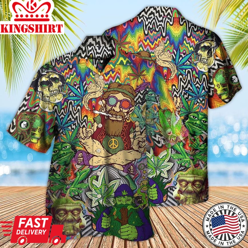 Hippie Feel Freedom From Smoking Cool Style Hawaiian Shirt