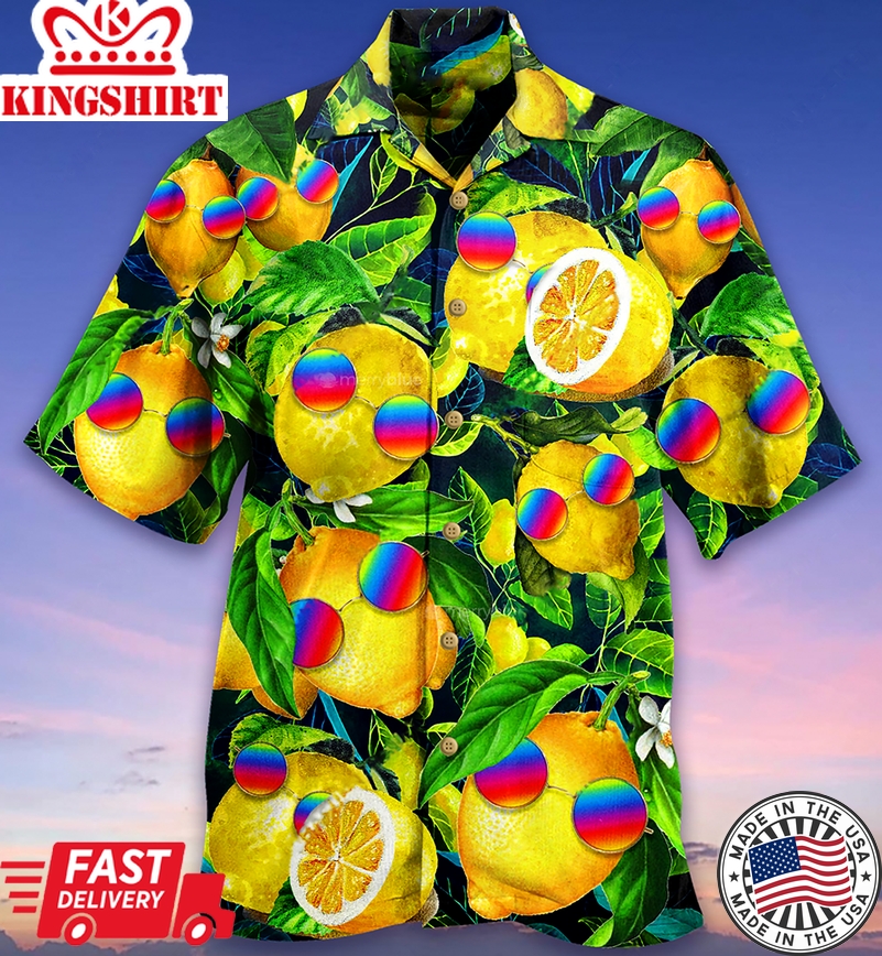 Hippie Funny Lemon Peace Hawaiian Shirt