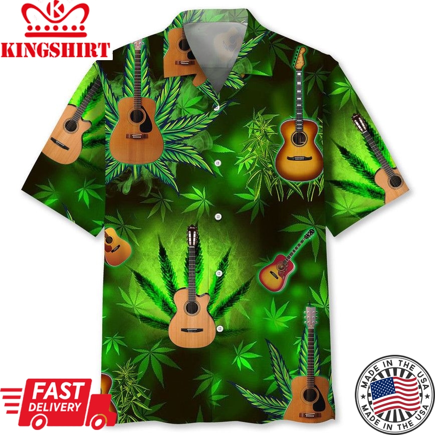 Hippie Guitar Basic Trendy Hawaiian Shirt