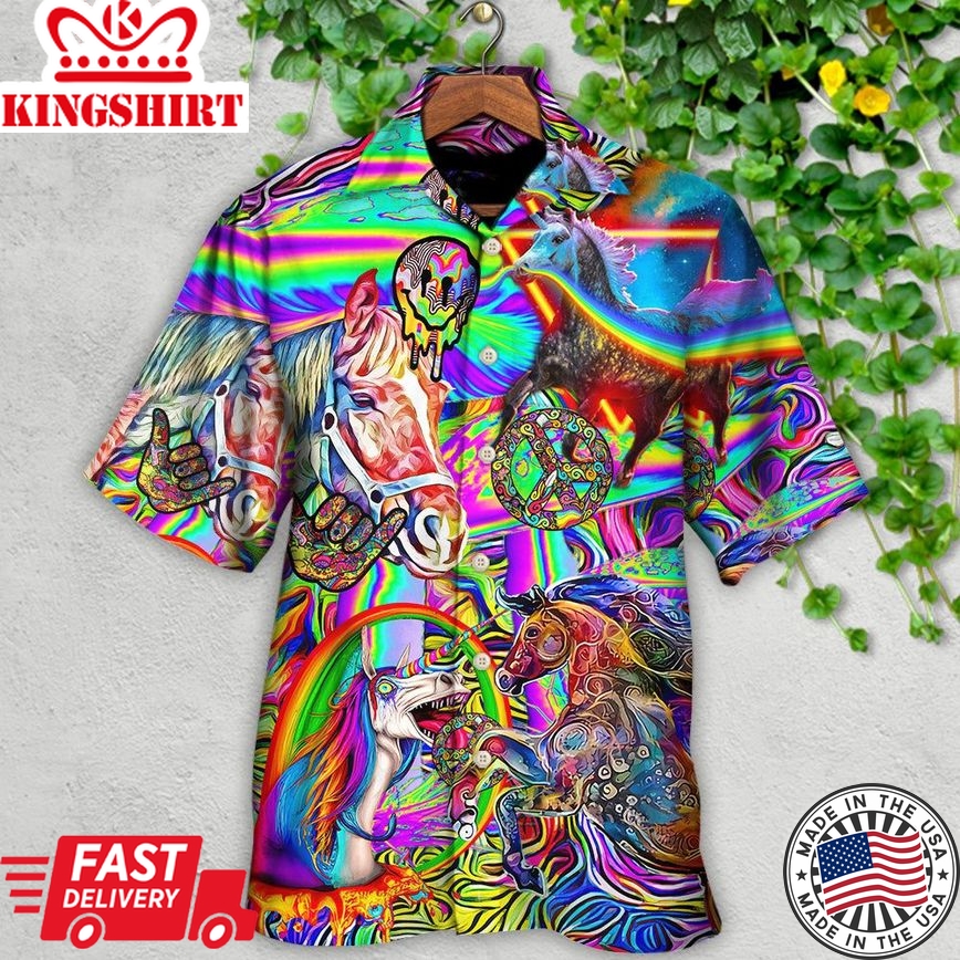 Hippie Horse Run For You Hawaiian Shirt