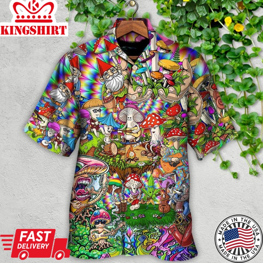 Hippie Mushroom Music Band Of Life Hawaiian Shirt