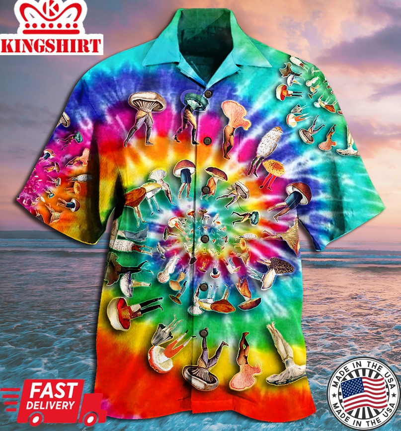 Hippie Mushroom Peace Life A Little Hippie Hawaiian Shirt