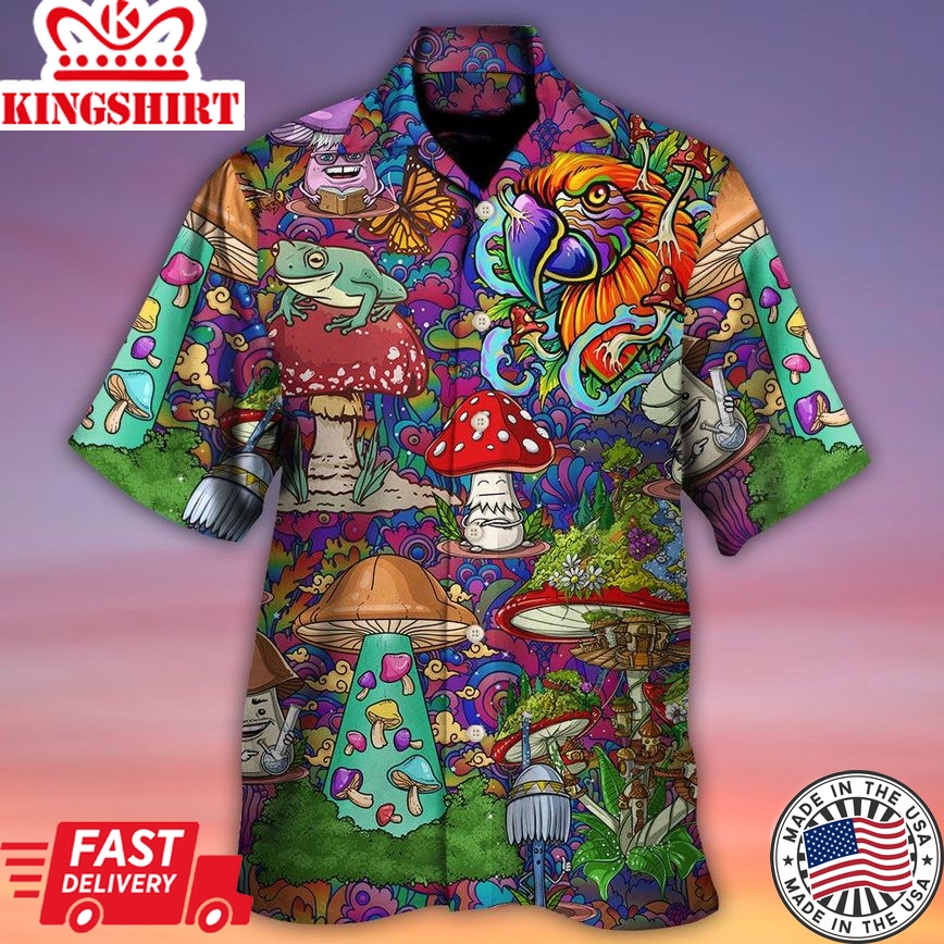 Hippie Mushroom Peace Lover Hawaiian Shirt