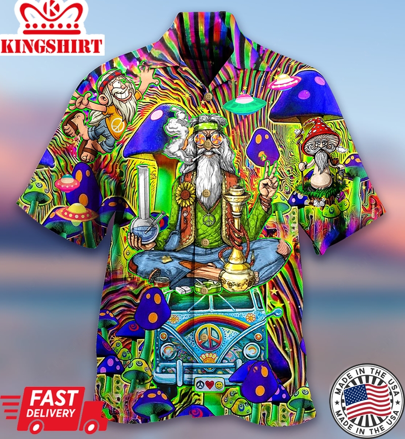 Hippie Mushroom Peace The Colorful Of Life Hawaiian Shirt