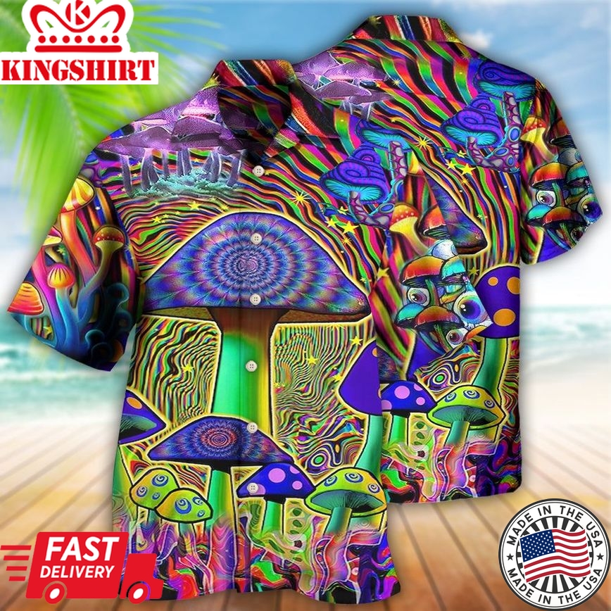 Hippie Mushroom Stunning Magic Style Hawaiian Shirt