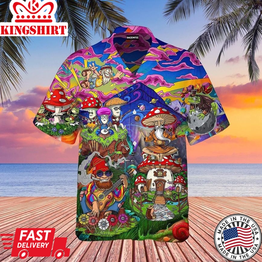 Hippie Mushroom Trendy Hawaiian Shirt