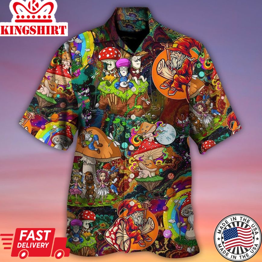 Hippie Mushroom Trippy Colorful Lover Hawaiian Shirt