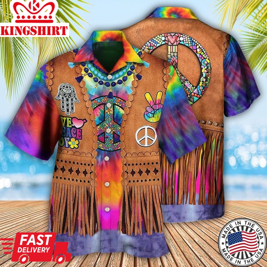 Hippie Peace Life Cowboy Style Cool Hawaiian Shirt