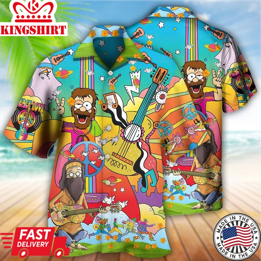 Hippie Peace Life Funny Style Hawaiian Shirt