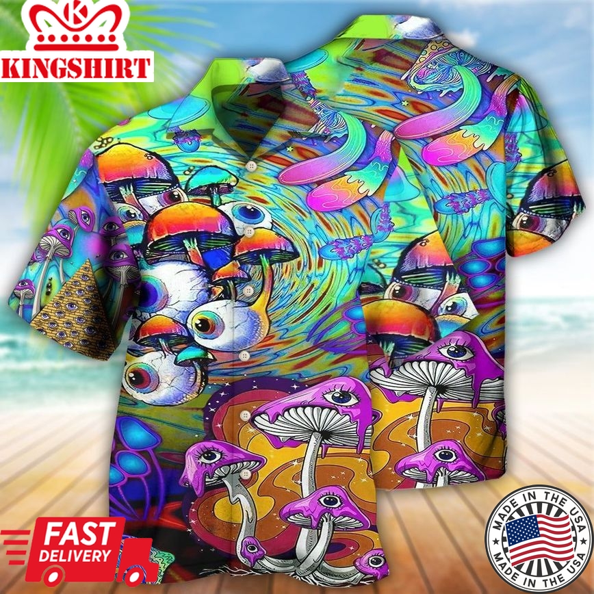 Hippie Peace Life Style Mushroom Hawaiian Shirt