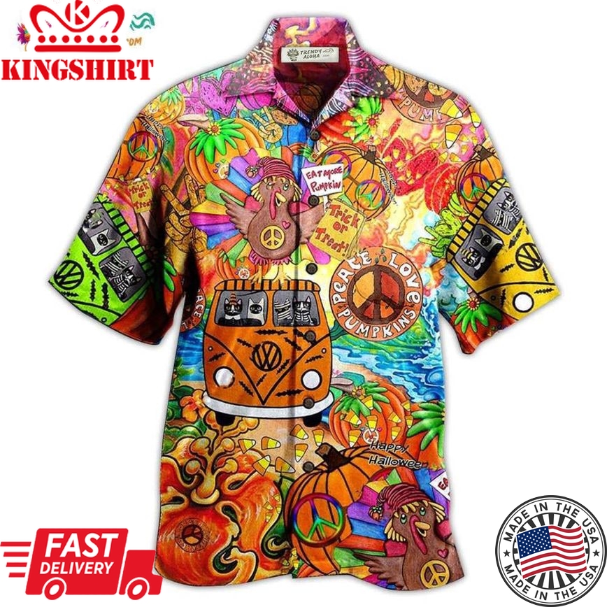 Hippie Pumpkins Mix Color Hawaiian Shirt