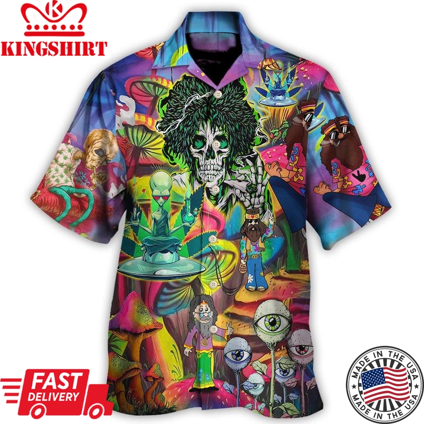 Hippie Skull Cool Life Hawaiian Shirt