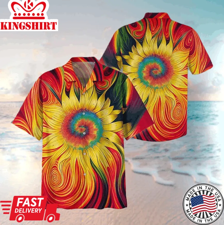 Hippie Sunflower Trendy Hawaiian Shirt