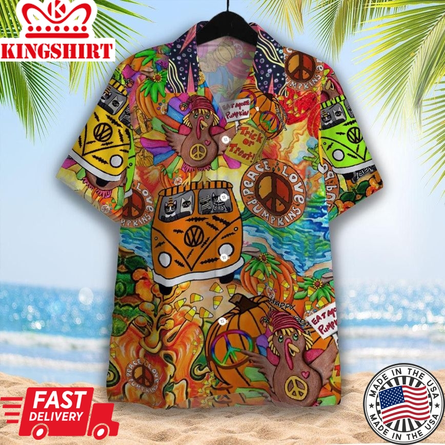 Hippie Trendy Hawaiian Shirt Colorful