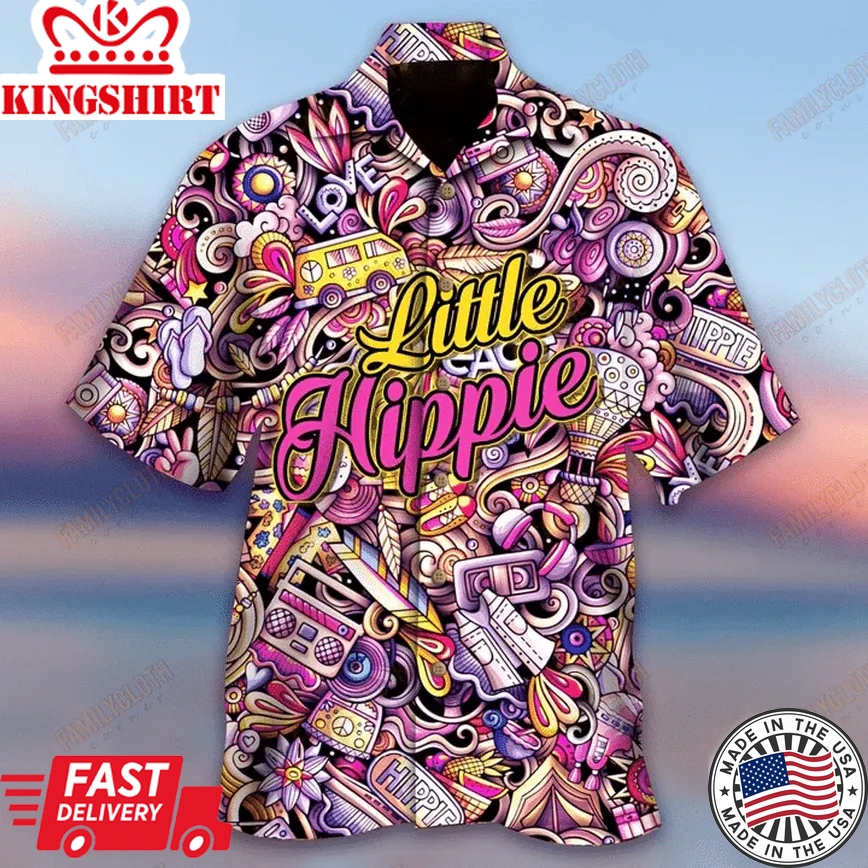 Hippie Trendy Hawaiian Shirt Hippie Items Little Hippie Pink Hawaii Aloha Shirt