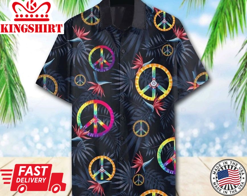 Hippie Tropical Trendy Hawaiian Shirt, Aloha Colorful Tropical Hawaii Shirt, Aloha Tropical Hawaii Shirt,Aloha Short Sleeve Button Down,Gift Family