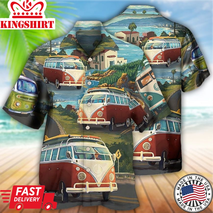 Hippie Van Life Style Love Beach Hawaiian Shirt