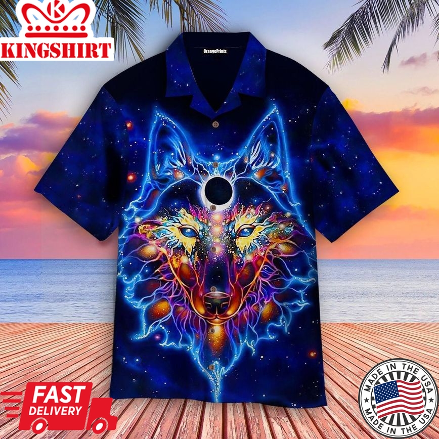 Hippie Wolf Trendy Hawaiian Shirt