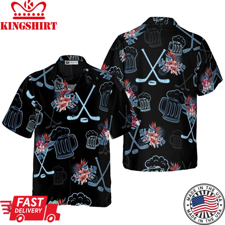 Hockey & Beer Tropical Hawaiian Shirt