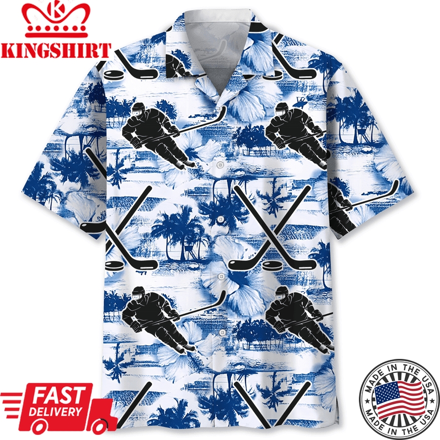 Hockey Blue Nature Trendy Hawaiian Shirt