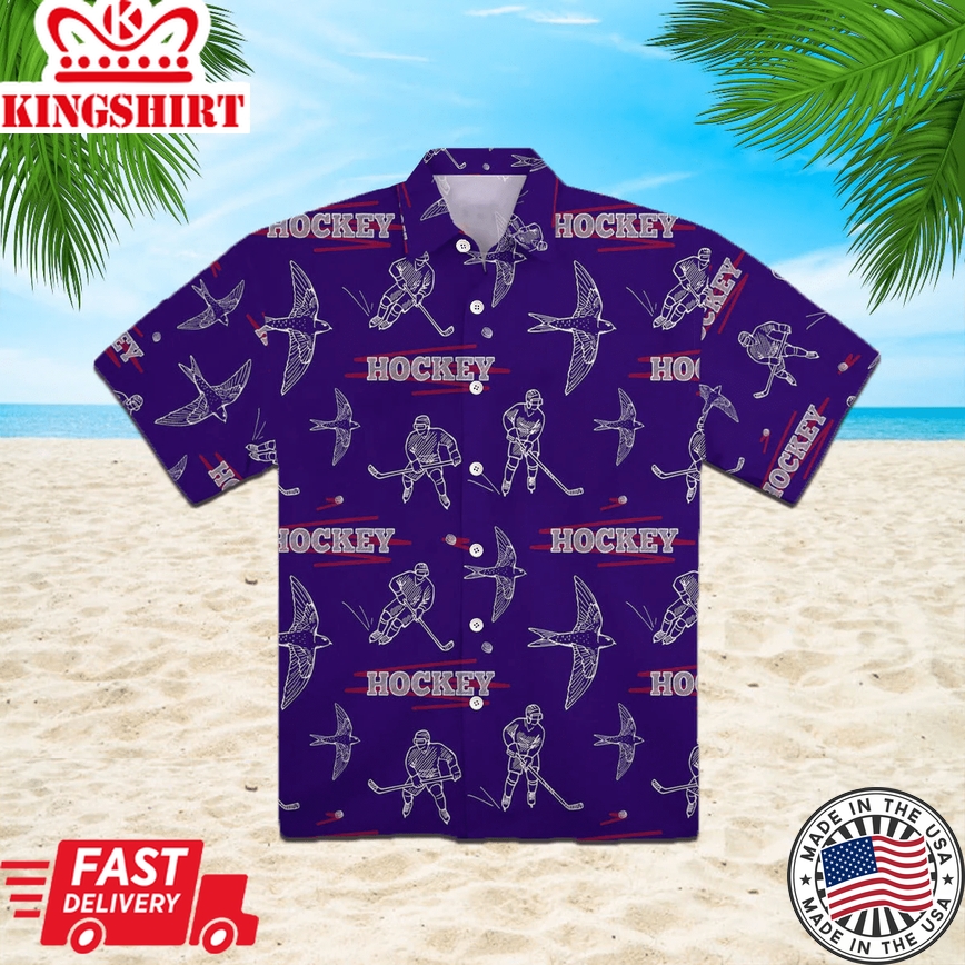 Hockey Players During The Game Trendy Hawaiian Shirt For Aloha Shirt