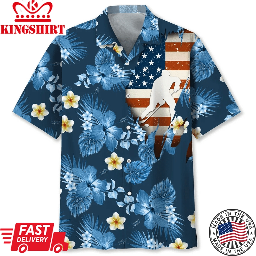 Hockey Usa Tropical Trendy Hawaiian Shirt