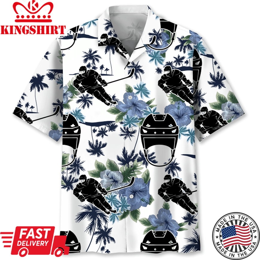 Hockey White Nature Trendy Hawaiian Shirt