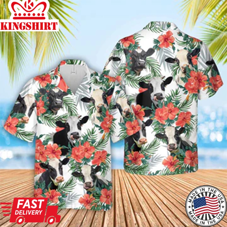 Holstein Hawaiian Flowers Trendy Hawaiian Shirt