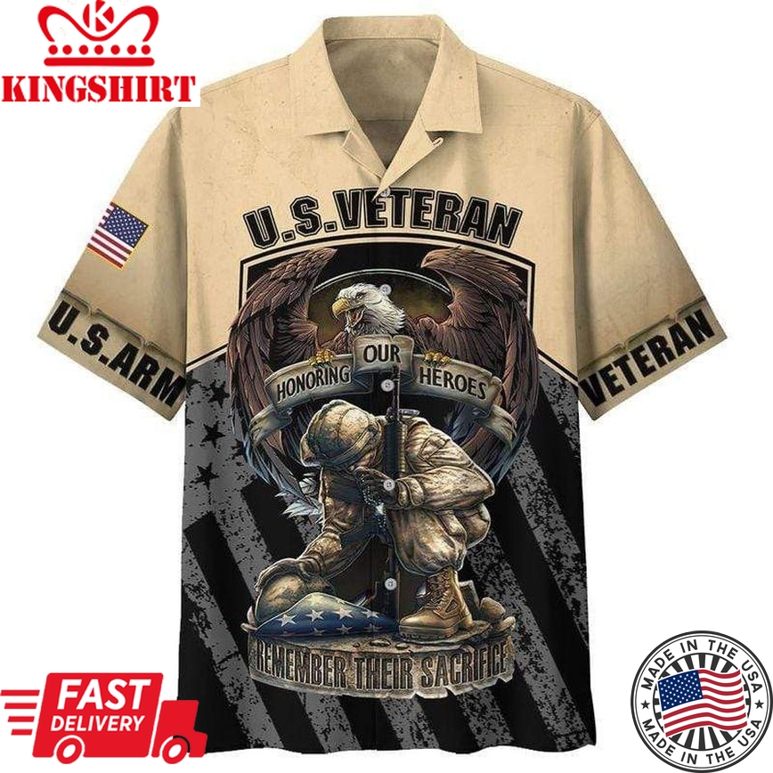 Honoring Our Heroes Remember Their Sacrifice Us Army Veteran Trendy Hawaiian Shirt