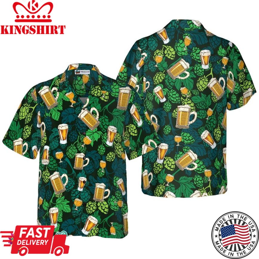 Hop Cones Beer Glass Hawaiian Shirt