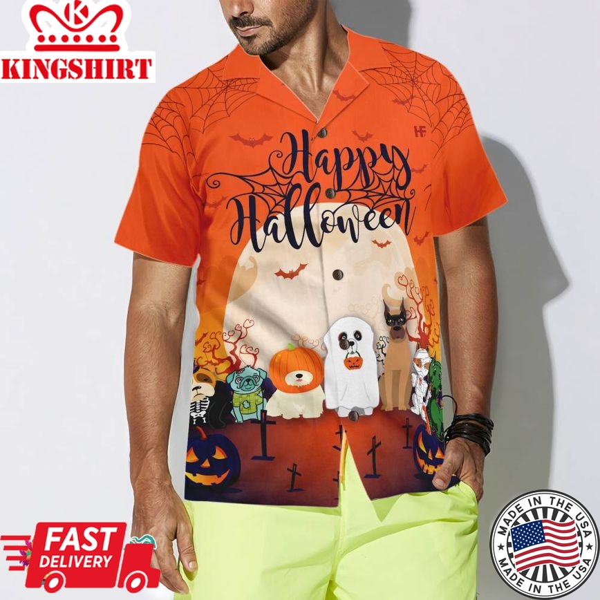 Horror Characters Dogs Halloween Hawaiian Shirt, Unique Halloween Shirt For Men And Women