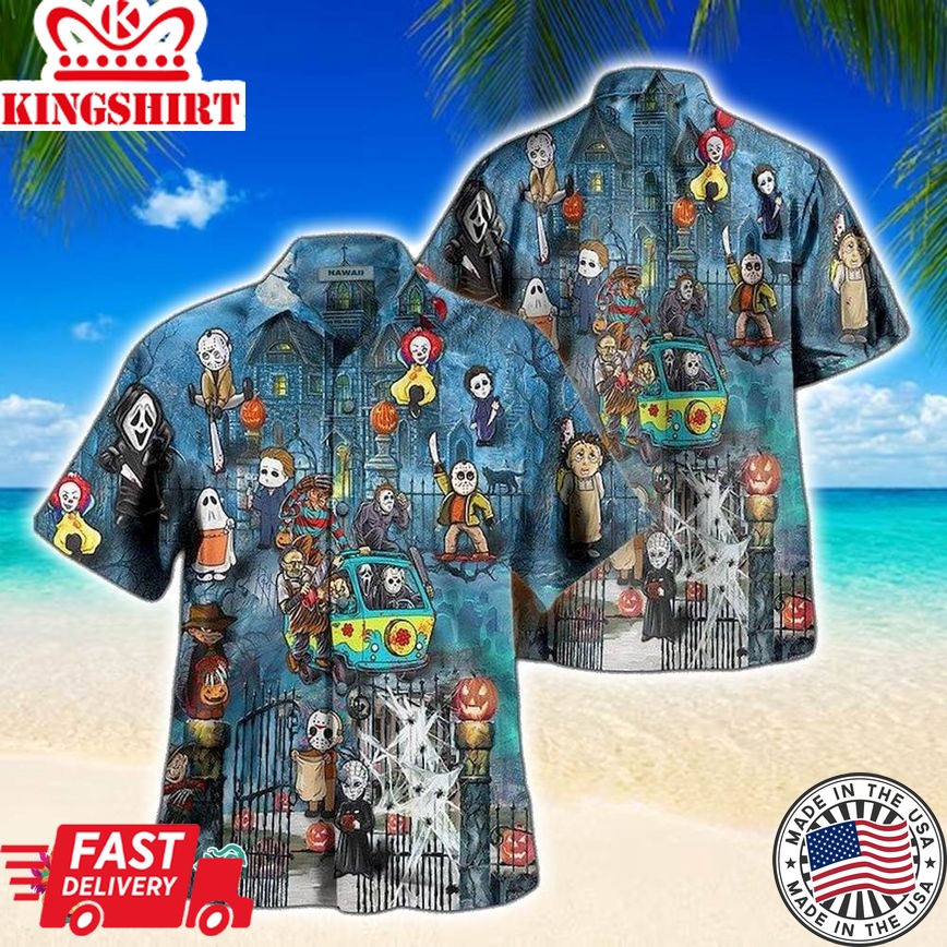 Horror Characters Halloween Summer Holiday Family Aloha Hawaiian Beach Shirt