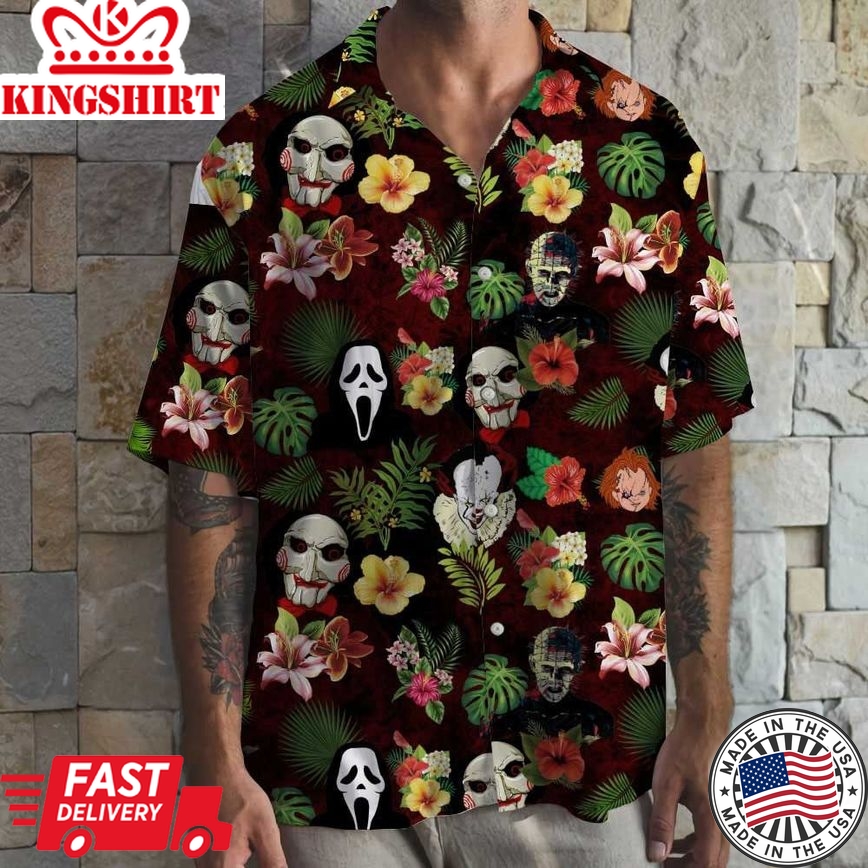 Horror Characters Halloween Trendy Hawaiian Shirt