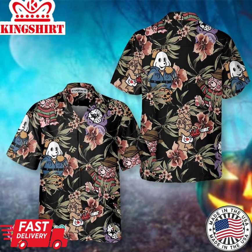 Horror Movie Characters Scare Dogs Halloween Hawaiian Shirt, Funny Halloween Shirt For Men & Women