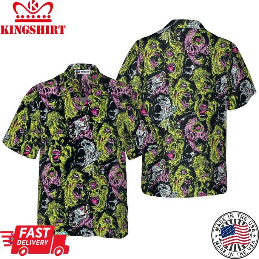 Horror Zombie Head Hawaiian Shirt