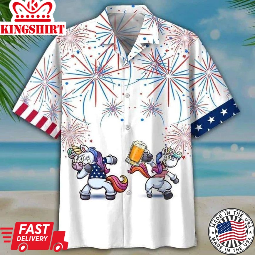 Horse Beer 4Th Of July Hawaiian Shirt