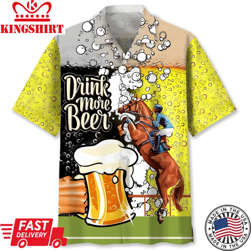 Horse Beer Trendy Hawaiian Shirt