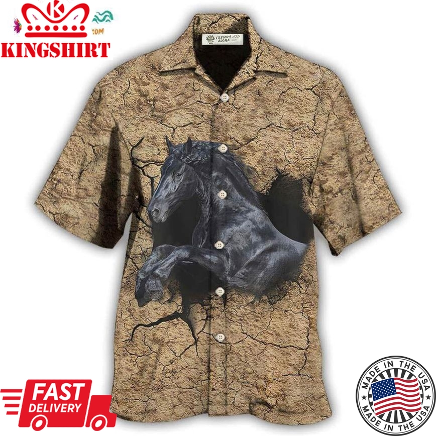 Horse Black Darkness Hawaiian Shirt